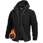 Pioneer Camp Men's Polar Fleece Jacket Sherpa Lined Warm Full Zip Up Hoodie Heavyweight Winter Jacket with Hood Outerwear