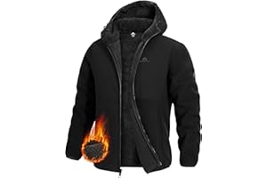 Pioneer Camp Men's Polar Fleece Jacket Sherpa Lined Warm Full Zip Up Hoodie Heavyweight Winter Jacket with Hood Outerwear
