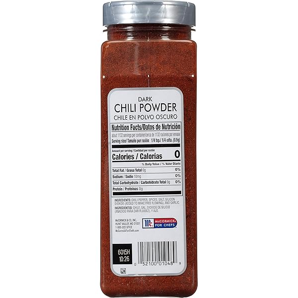 MCCORMICK DARK CHILI POWDER – 20 OZ. CONTAINER, 6 PER CASE