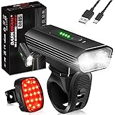 DARKBEAM Bike Headlight Rechargeable USB-C, Bicycle Lights 4000LM Ultra Bright, Mountain Bike Light Set for Night Riding, 6+5