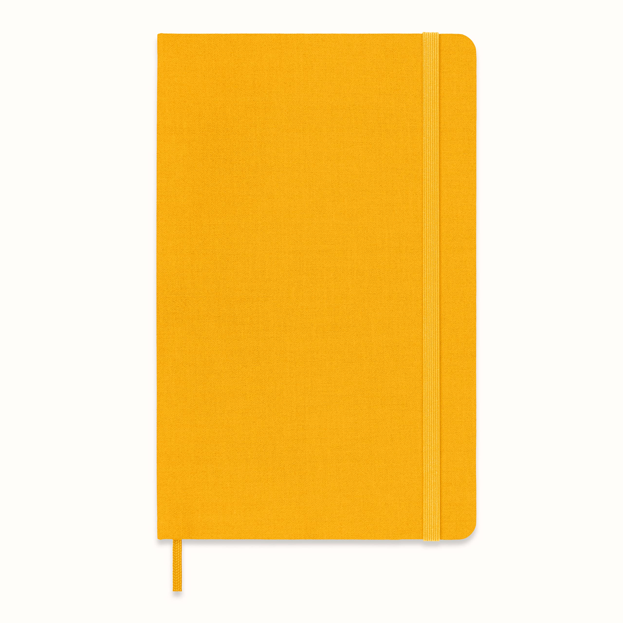 Moleskine Classic Ruled Plain Paper Notebook, Silk Hard Cover and Elastic Closure, Large Size, Colour Orange Yellow