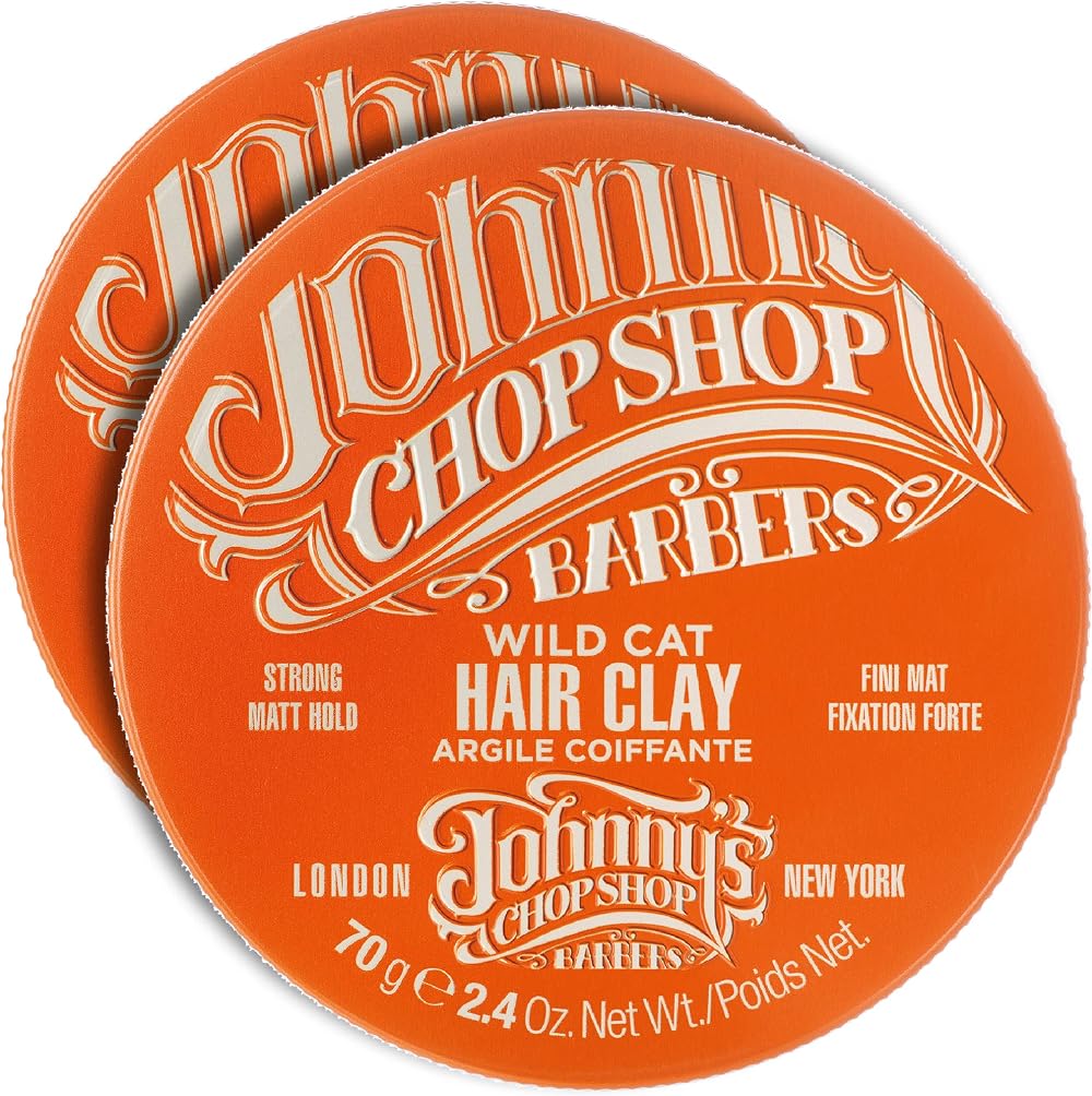 Johnny's Chop Shop Wild Cat Hair Clay Strong Hold Matt Finish Duo Pack 2x