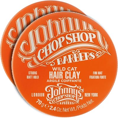Johnny's Chop Shop Wild Cat Hair Clay Strong Hold Matt Finish Duo Pack 2x