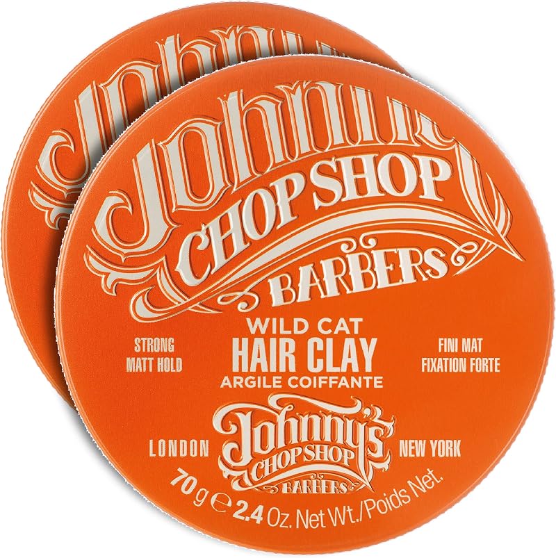 Johnny's Chop Shop Wild Cat Hair Clay Strong Hold Matt Finish Duo Pack 2x