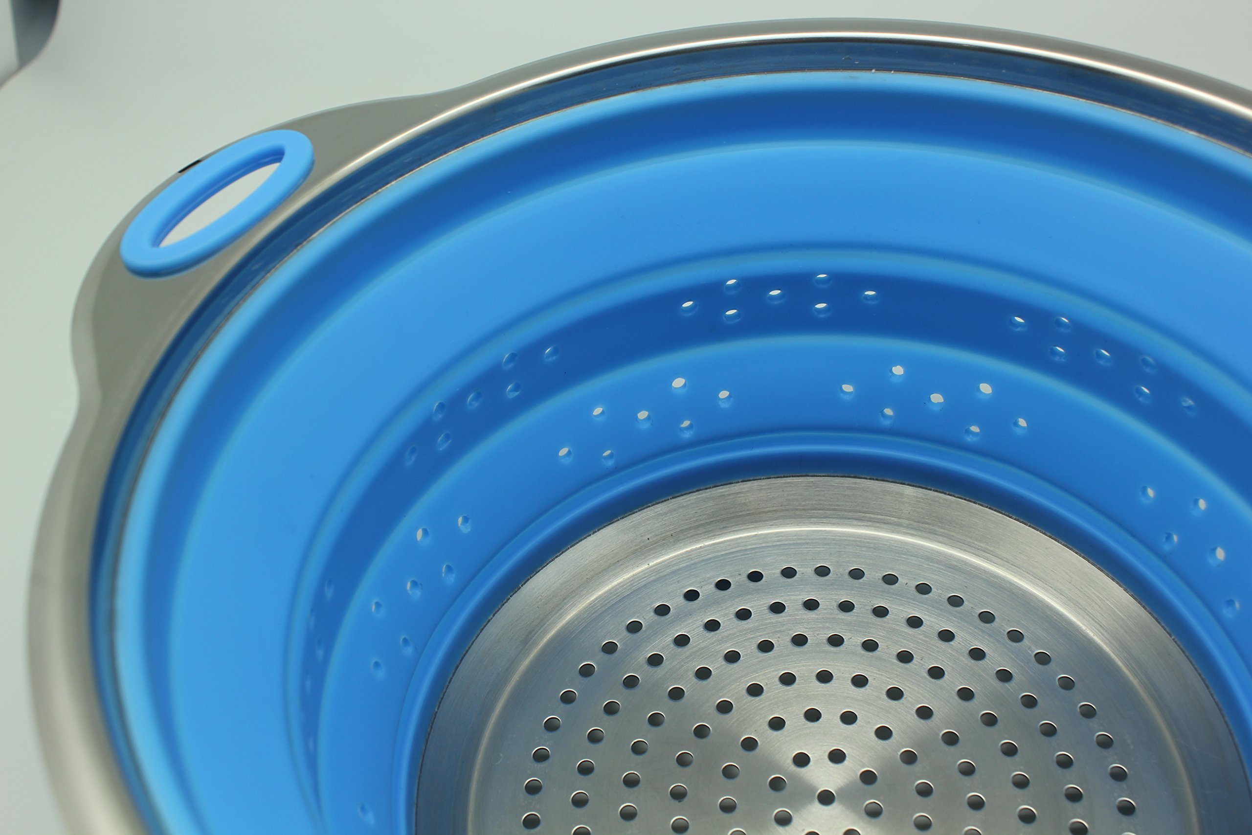 Sailing Premium Collapsible Silicone Colander/Strainer with Stainless