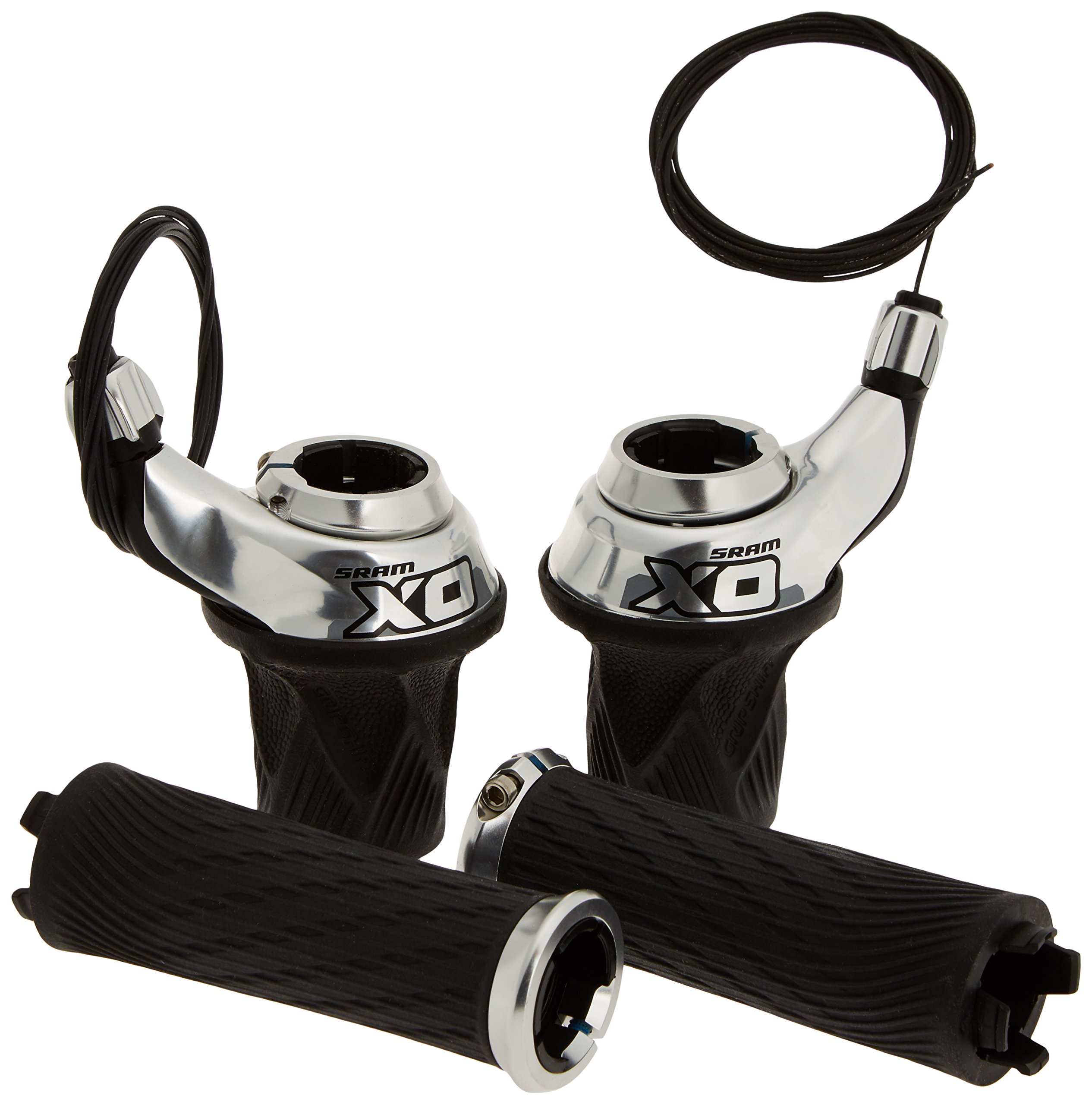 Sram MTB X0 Grip Shift Set Shifter 3 x 10 Includes Lock-On Grips - Silver