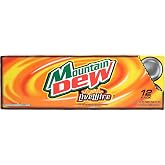 Mountain Dew Live Wire, Dew sparked with orange, 12-pack 12-ounce cans, Fridge Pack Shape
