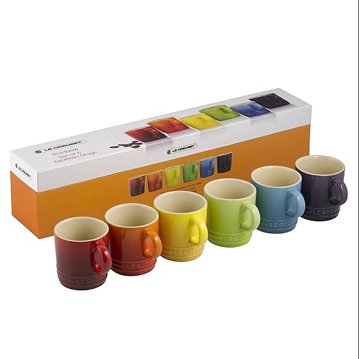 title=Le Creuset- Set di tazzine da caffè Rainbow, in gres, multicolore