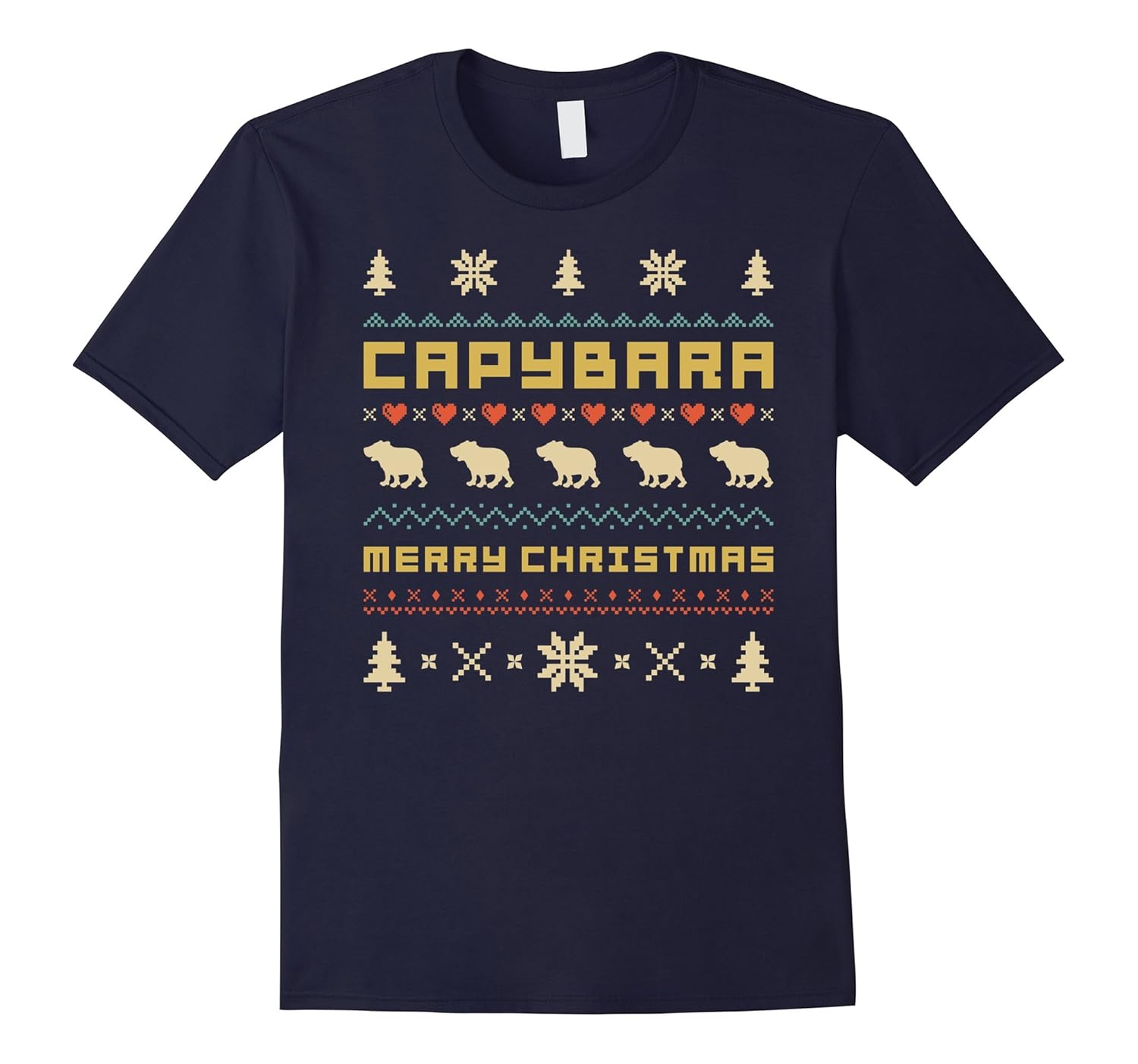 CAPYBARA Ugly Christmas Sweater T-Shirt Vintage Retro Style-ANZ