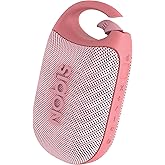 NOBIS Clip N1 Portable Bluetooth Speaker with App, Beat Mode, Up to 24H Playtime, IP68 Waterproof, BT 5.3, HD Sound, Stereo Pairing, Custom EQ, Perfect for Outdoor, Home and Adventure (Pink)