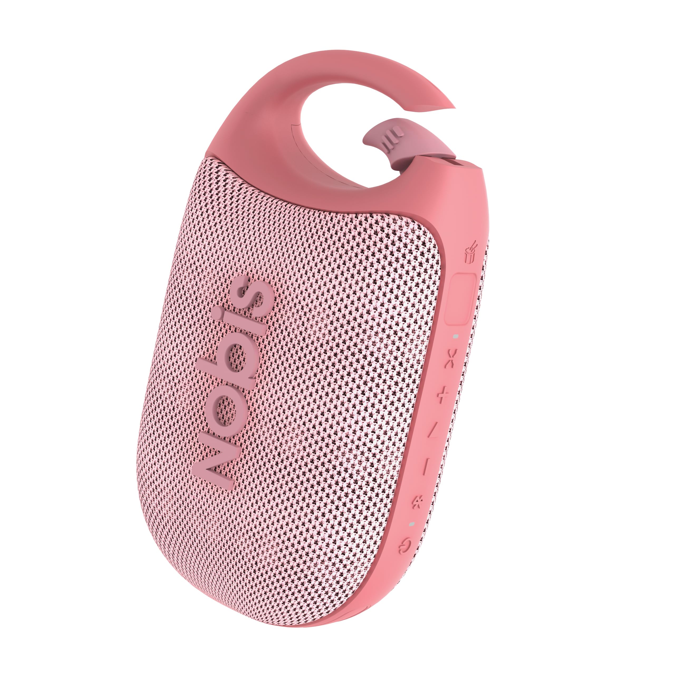 NOBIS Clip N1 Portable Bluetooth Speaker with App, Beat Mode, Up to 24H Playtime, IP68 Waterproof, BT 5.3, HD Sound, Stereo Pairing, Custom EQ, Perfect for Outdoor, Home and Adventure (Pink)