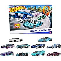 Hot Wheels Set of 10 1:64 Scale Toy Trucks and Cars for Kids and