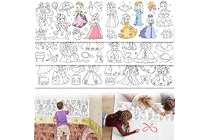 XEFINAL Children's Drawing Roll, 2024 New Coloring Paper Roll for Kids, 120 * 11.8 Inches DIY Painting Drawing Paper Roll, Sticky Drawing Paper Roll, Early Educational Toys for Kids (Cute Princess)