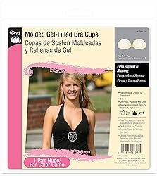 Dritz Molded Gel-Filled Bra Cups, C/D, 1 Pair, Nude