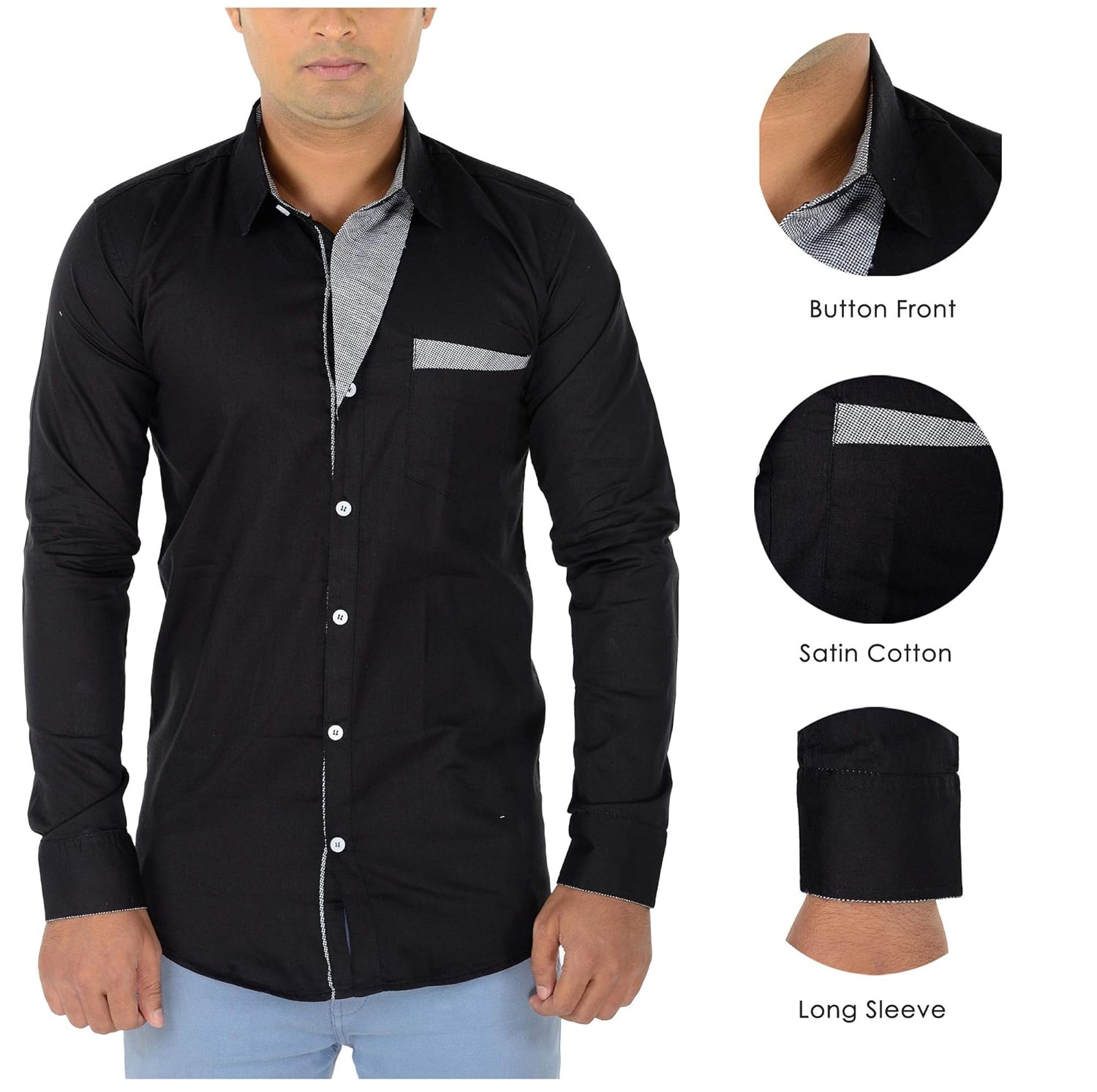 n t fashion men's satin casual shirt