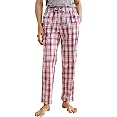 Latuza Women's Plaid Pajamas Pants Cotton Sleep Bottoms with Pockets