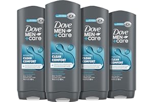 DOVE MEN + CARE Body and Face Wash Clean Comfort 4 Count for Healthier and Stronger Skin Effectively Washes Away Bacteria While Nourishing Your Skin, 18 oz