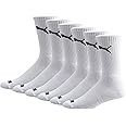 PUMA Men's 6 Pack Crew Socks, White/Black, 10-13