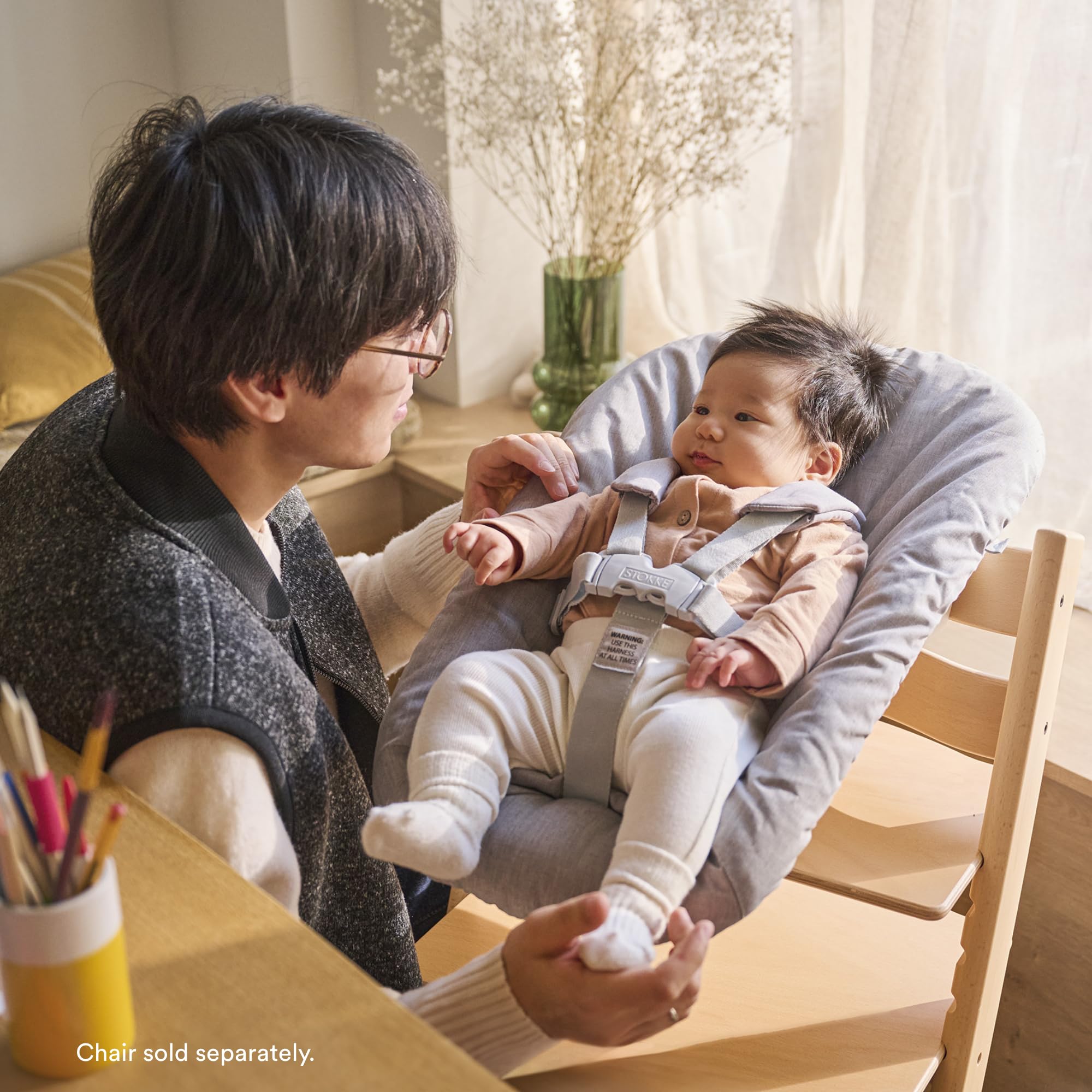 Stokke Tripp Trapp Newborn Set, Grey - Convert The Tripp Trapp Chair into Infant Seat for Newborns Up to 20 lbs - Cozy, Safe & Simple to Use - Compatible with Chairs After May 2003