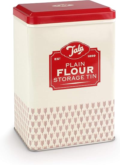 Tala Originals Red Flour Storage Tin 12.5x9.3 cm Durable Kitchen Container