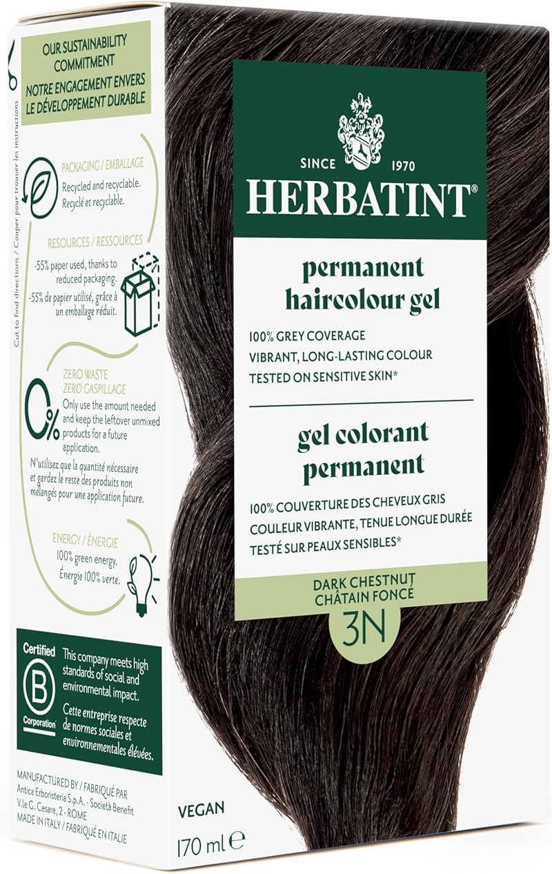 Herbatint Hair Dye 3N Dark Chestnut NOVAVIS 60 ml Kit