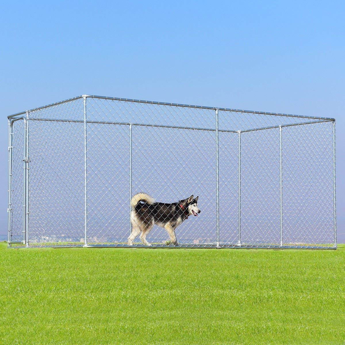 Giantex Large Pet Dog Run House Kennel Shade Cage With Roof Cover