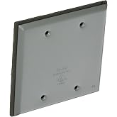 TayMac BC200S Weatherproof Metallic Device Cover, Blank, Two Gang, Gray