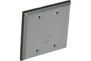 TayMac BC200S Weatherproof Metallic Device Cover, Blank, Two Gang, Gray