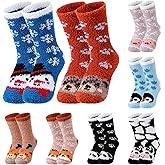 Yearntown 8 Pair Fuzzy Sock for Women Unisex Cozy Fluffy Soft Sleep Socks for Winter Sports Outdoor Christmas Gifts