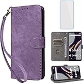 IUQXU for Samsung Galaxy S21 FE 5G Wallet Phone Case with Screen Protector [RFID Blocking] Leather Flip Card Holder Women Men Cell Phone Case for Samsung S 21 FE S21FE Galaxy S21 EF S21EF 5G Purple