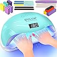 Tiffany UV LED Nail Lamp - 180W Professional Gel Polish Light with 57 Bulbs, 16 Files & Buffers