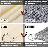 HEYOMART Sun Shade Sail 3m x 5m Rectangle Blue UV 98% Block ROS Rope view 3