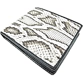 Pelgio Genuine Python Snake Skin Leather Bifold Wallet ([B1] 6 Card Slots + 2 ID Windows + 2 Compartment for Bills, Burmese Natural)