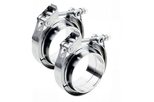ROADFORMER 5 inch V Band Clamp - 2 sets of Quick Release V band Exhaust Clamp Stainless Steel with Flanges for Automotive exhaust system, turbocharger, downpipe and mufflers (5" - 2 Pack)