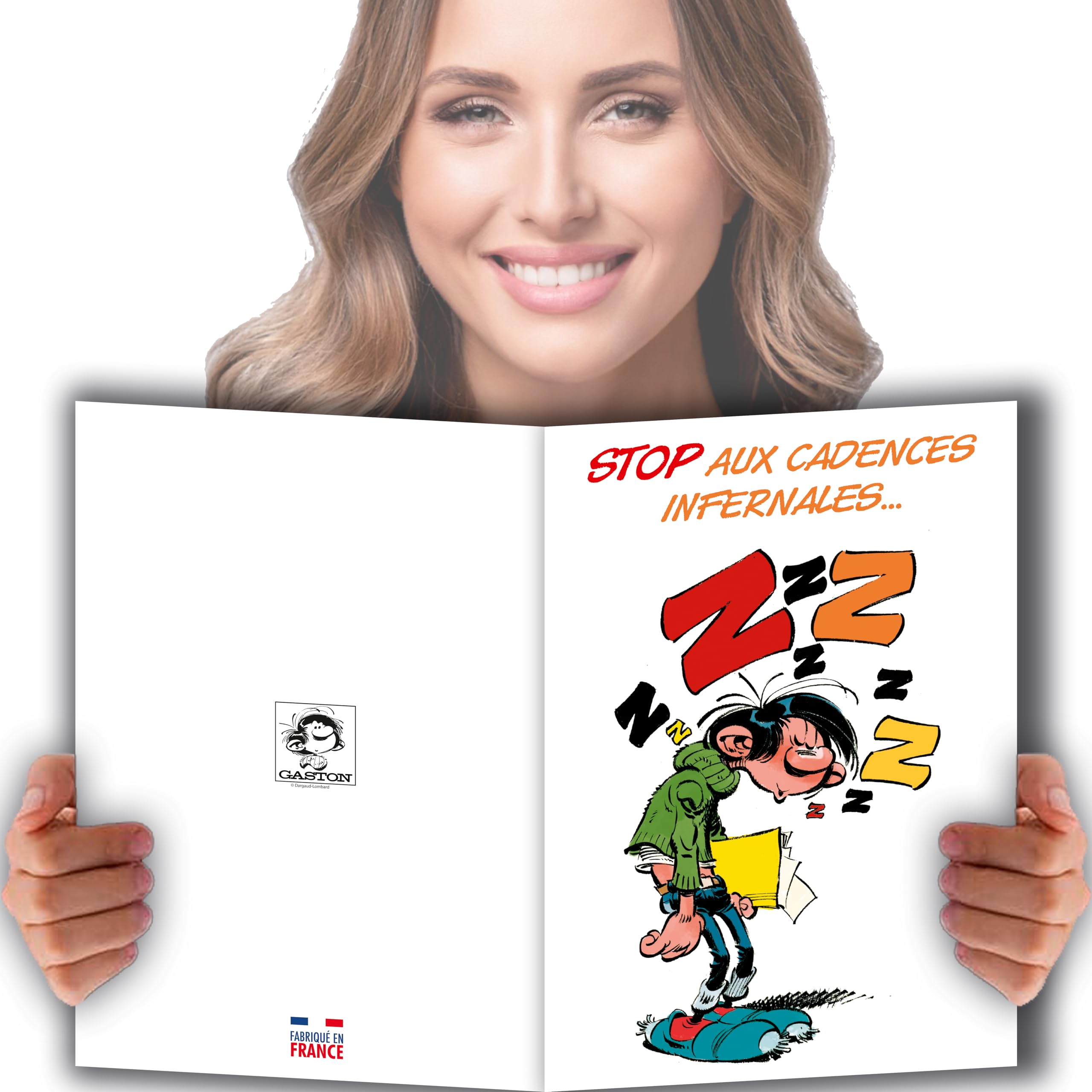 Glmx-2032 Large Retirement Card Gaston Lagaffe – Maxi Giant A4 Format with Envelope