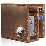 Mens Wallet With AirTag Holder, Bifold Leather RFID