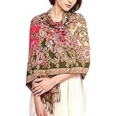 Achillea Elegant Paisley Floral Pashmina Shawl and Wrap – Boho Rave Scarf for Festival, Travel & Everyday Wear