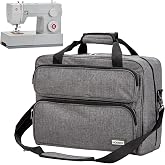 HOMEST Sewing Machine Carrying Case, Universal Tote Bag with Shoulder Strap | Fits for most standard Singer, Brother and Janome machines, front pocket helps carry and store accessories,Grey