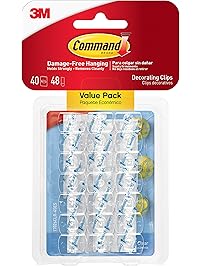 Command Decorating Clips, Clear, 40-Clips (17026CLR-40ES)