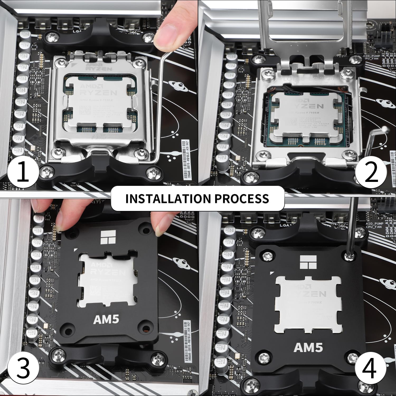 Thermalright ASF Black V2 AM5 CPU Holder, AM5 Safety Fixed Frame, AM5 Secure Frame, Corrective Anti-Bending Fixing Frame, AM5 Anti-Bending Contact Frame,CPU Cooler Standard,Black