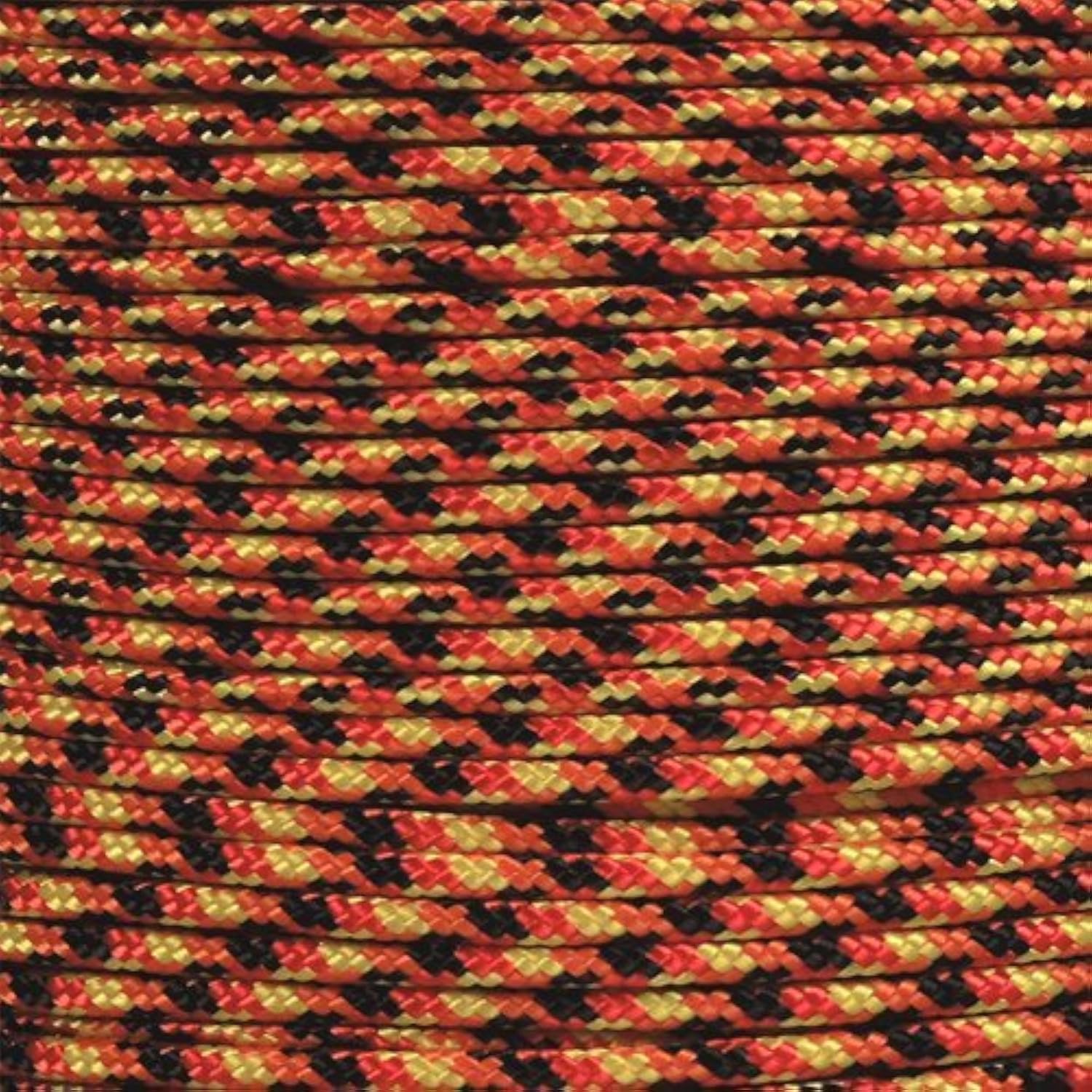 PARACORD PLANET 10, 25, 50, and 100 Foot Hanks of 425 Paracord (3mm) - Made of 100% Nylon for Tactical, Crafting, Survival, General Use, and Much More (Flame, 100 Feet)