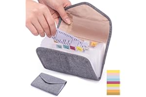 FRECOLSH Fabric Receipt Organizer 7X5 - Receipt Holder 12 Pockets - Money Organizer - Elegant Receipt Holder - Coupon Holder - Cash Organizer - Envelope Organizer - Small Accordion File Organizer