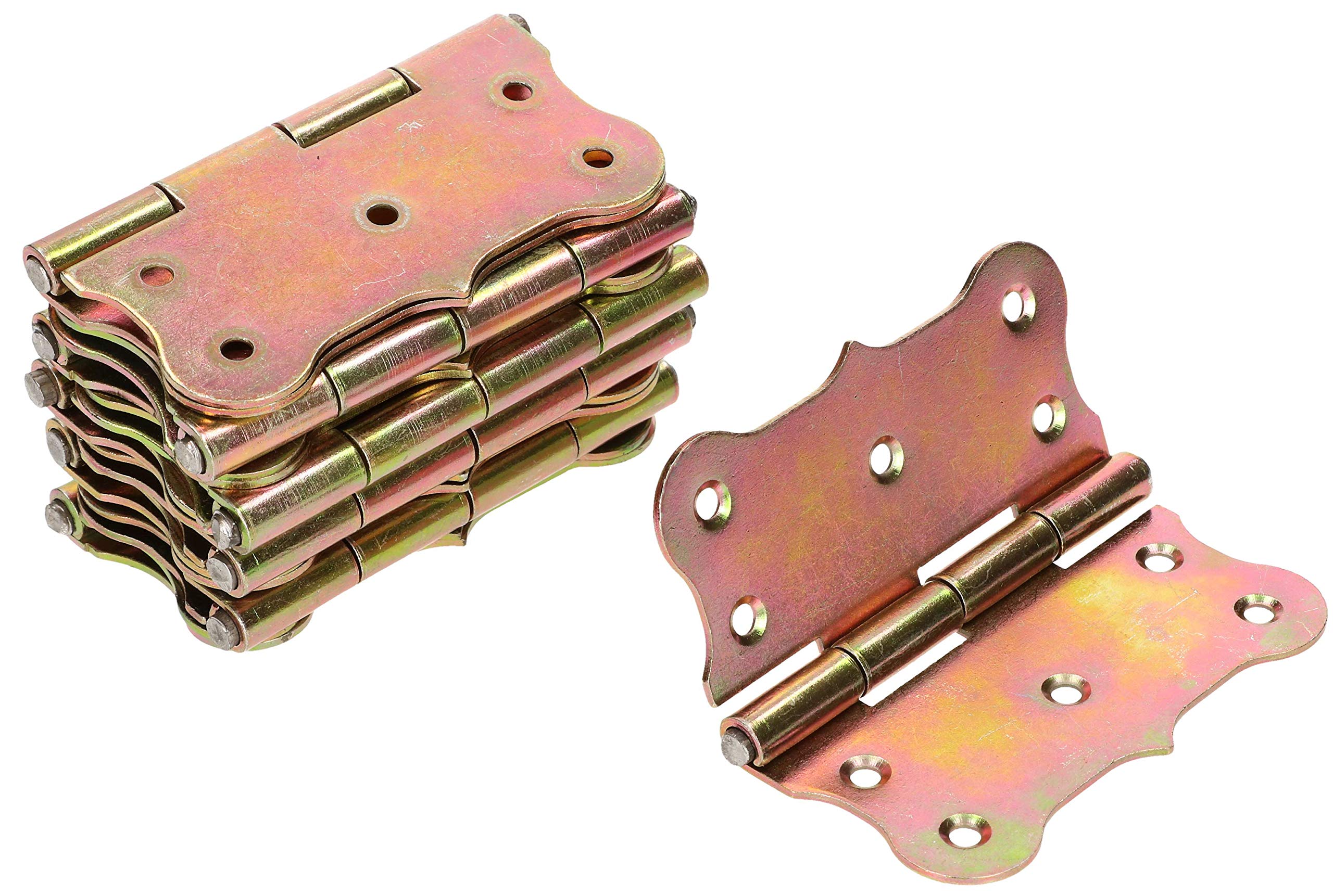 KOTARBAU® Set of 10 Universal Door Hinges 80 x 80 mm Decorative Yellow Galvanised