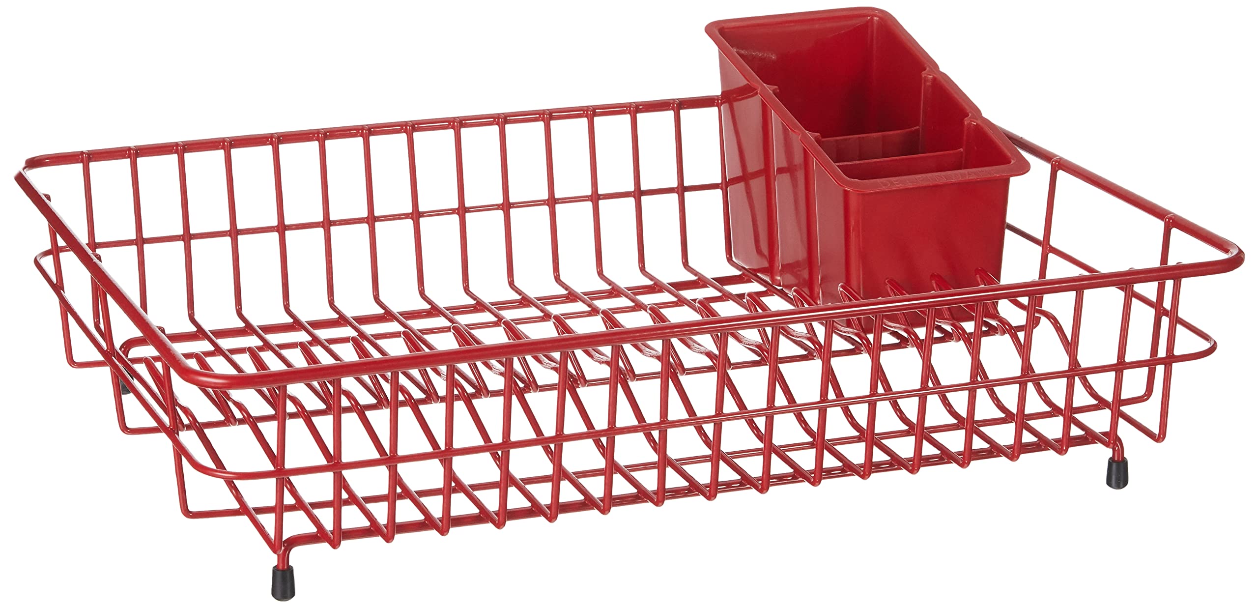 Delfinware Plastic Coated Large Rectangular Dish Sink Drainer Red 2100RD