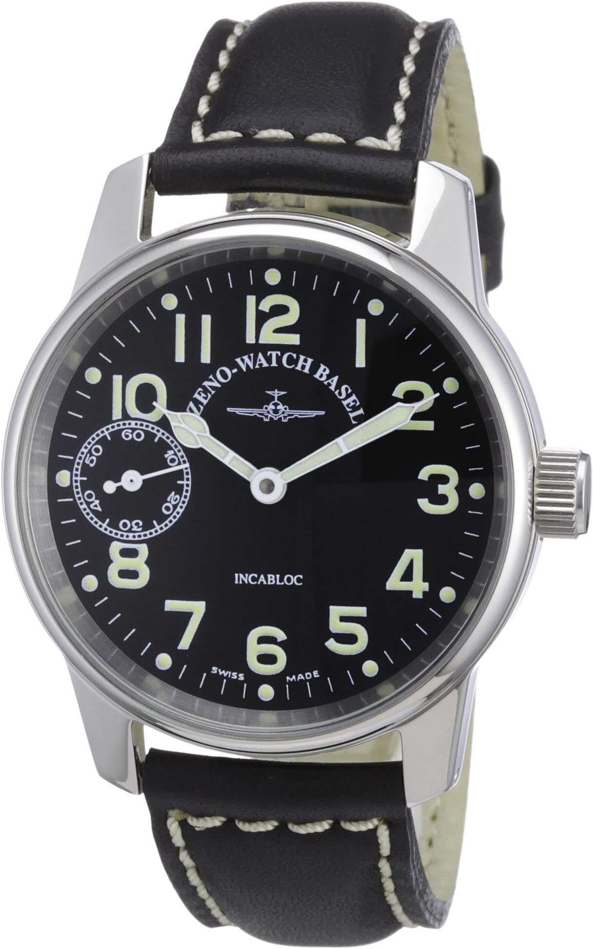Men's Automatic Watch Classic Pilot 6558-9-a1 with Leather Strap