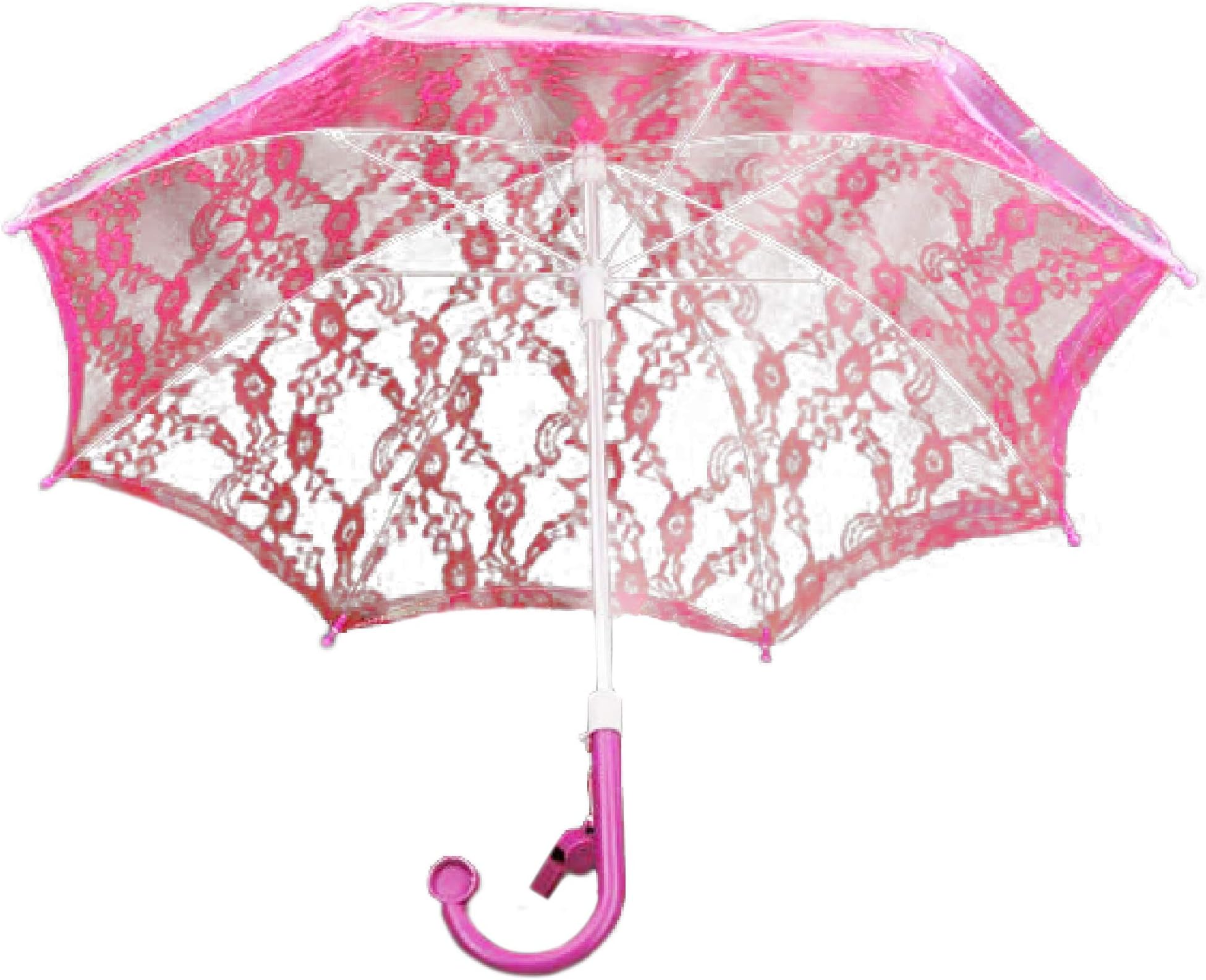 Mozlly Parasol Umbrella With Whistle - Foldable Lace Parasol, Tea Party Decorations For Little Girls - 20" Diameter