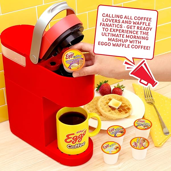 EGGO BEVERAGES CINNAMON TOAST WAFFLE FLAVORED COFFEE PODS FOR KEURIG K CUP BREWERS, FAIR TRADE CERTIFIED, 40 COUNT – WARM AND COZY CINNAMON