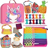 Weaving Loom Kit Toys Gift for Kids and Adults–DIY Arts and Crafts Beginner-Friendly Potholder Loom Kit with Loops Tools Funny Birthday Christmas Gifts Toys for Girls Ages 5 6 7 8-12 13 Years Old