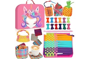 COMBAYBE Weaving Loom Kit Toys Gift for Kids and Adults–DIY Arts and Crafts Beginner-Friendly Potholder Loom Kit with Loops Tools Funny Birthday Christmas Gifts Toys for Girls Ages 5 6 7 8-12 13 Years Old