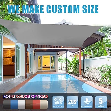 Amazon Com Amgo 12 X 16 Grey Rectangle Sun Shade Sail Canopy